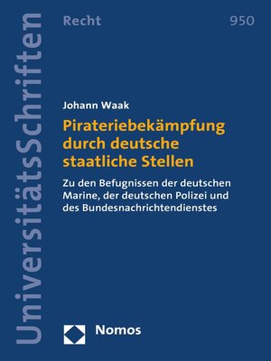 cover image of Pirateriebekämpfung durch deutsche staatliche Stellen